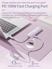 HP Docking Station USB With Type C Charging Adapter 3.0 Splitter Compatible With Apple Laptop Converter 4K Projection PD Charging Docking Station Four In One - View 7