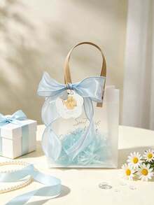 1/5/10 buah Tas Kado PVC Aneka Warna yang Dapat Digunakan Kembali, Termasuk Pita, Tali Rafia, dan Kartu Ucapan, Cocok untuk Pernikahan, Ulang Tahun, Baptisan, Pesta, Sempurna untuk Pernikahan/Pesta Lajang/Hari Ibu/Pemberian Kado - A - View 10