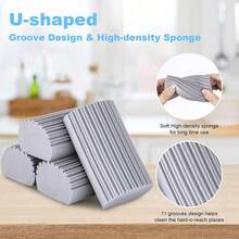 2/1Pc Absorbent Sponge Cleaning Brush, Reusable Durable Wavy Striped Sponge Duster, For Blinds, Glass, Vents, Mirrors, Window Slots & Baseboards, Household Cleaning Tool, For Kitchen & Bathroom, Daily Home Supplies, Squishy, Kitchen - Multicolor - View 3
