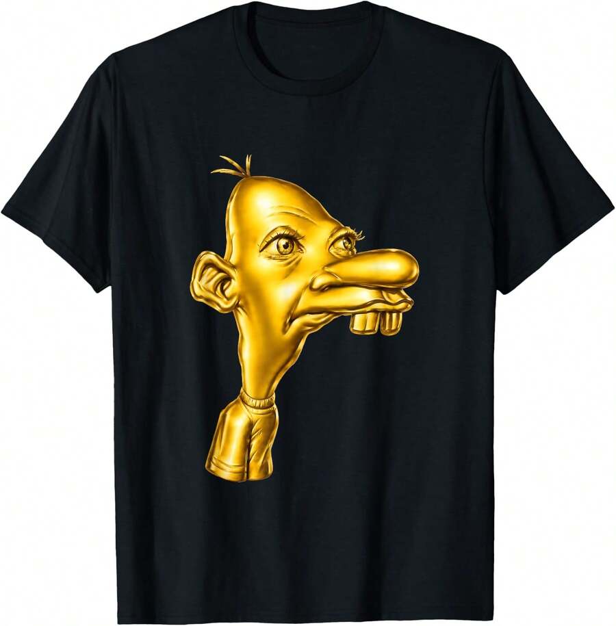 Golden Neegy Meme Shirt Funny Internet Brain Rot Humor T-Shirt - Black - View 1