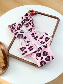 PETCIRCLE 1PC Pet Clothes Autumn/Winter New Small Dog Puppy Cat Cute Pet Elastic Non-Restrictive Skin-Friendly Fabric Fifi Sanitary Pants - Pink Leopard Print - Multicolor - View 6