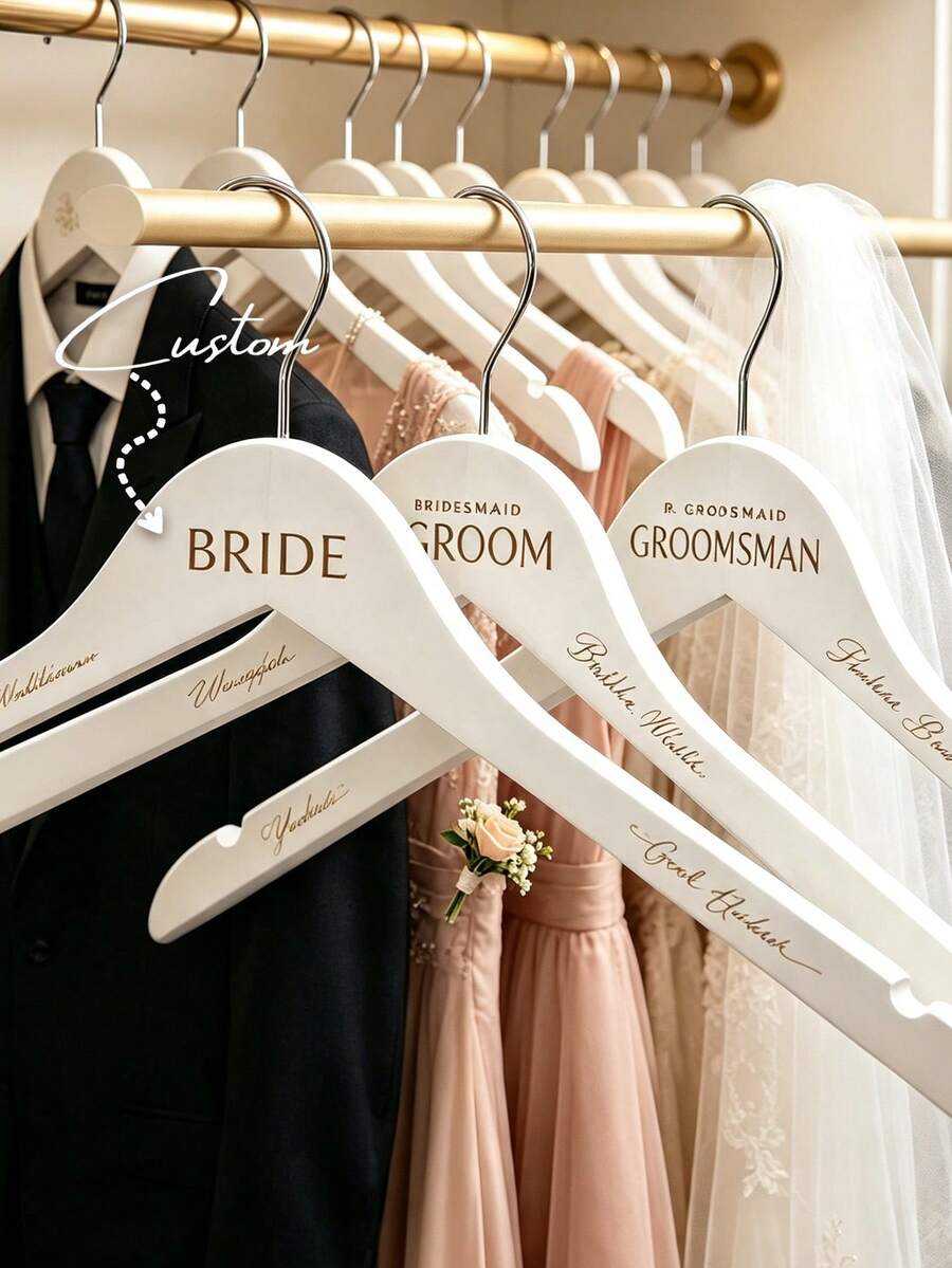 Personalized Custom Bridal Hanger, Bridesmaid Hanger, Custom Wedding Dress Hanger, Bridesmaid Gift, Custom Wedding Dress Hanger - Multicolor - View 1