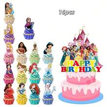 Hot-Selling Recommendation Dessert Decoration 31pcs Princess Size Cake Toppers Cake Decorations Princess Bunting Birthday Cake Dessert Birthday Party Cake Decoration Cartoon Plug-In Set - View 6