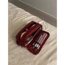 1 Double-Layer Large Capacity Pencil Case - Portable Travel Cosmetic Storage Bag With Multi-Layer Compartments, Highly Attractive Pencil Stationery Storage Box, Available In Multiple Colors, Back-To-School Essential, Handheld Pencil Pouch - Double-layer Pencil Case - View 13