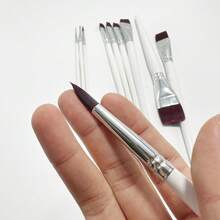 Dom Delfim 10pcs Professional Face Painting Brush Set, Suitable For Makeup Artists, White - White Set - View 5