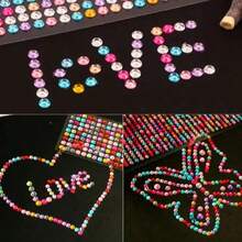 640pcs/Pack 5mm Rhinestone Stickers, Gem Stickers, Self-Adhesive Jewelry Stickers, Shiny Rhinestone Craft Stickers, Eye Makeup Decoration, Suitable For Eyes, Nails, Phones, Tablets, DIY, Multiple Styles DIY Acrylic Rhinestone Stickers - Multicolor - View 3