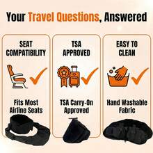3-In-1 Travel Pillow Set With Eye Mask, Portable Neck Support Pillow, Adjustable Headband, Essential For Airplane, Car, Train Travel Sleep, Comfortable Rest - Black - View 6