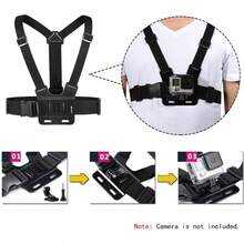 3-In-1 Action Camera Accessory Kit Head Strap + Chest Strap + Selfie Stick Compatible With /AKASO/Dragon Touch Outdoor Cycling Vlog Shooting - View 4