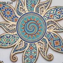 2D Flat Acrylic Sun Mandala Wall Decor, Vintage Bohemian Country Style Design, Suitable For Hanging In Courtyards, Gardens, Porches And Living Rooms, Unique Shape Creates A Rich Atmosphere - Decorative Ornament - View 5