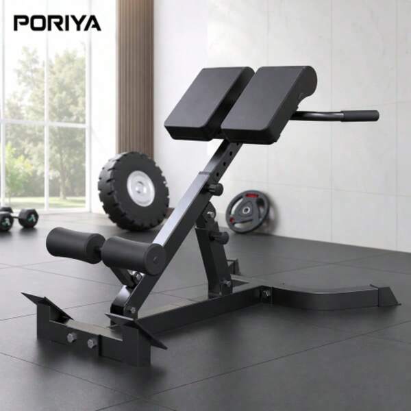 PORIYA Professional Roman Chair Foldable Hyperextension Bench Commercial Gym Quality