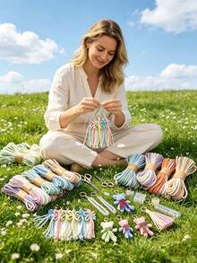 1/3/6/12pcs Approx. 10m 3mm Core Cotton Multi-Color Braided Rope Decorative Accessories, Handmade DIY Cotton Rope Crafts, Keychain Accessories - Braided Rope - View 3