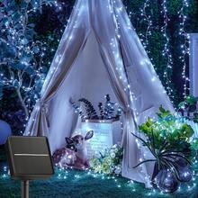Solar Powered Fireworks String Lights, 100LED/200LED, Christmas Decoration, 8 Modes Copper Wire Lights, Outdoor Party String Lights, Christmas Tree, Christmas And Halloween Decoration, Living Room And Garden DIY Decorative Lights - White - View 2
