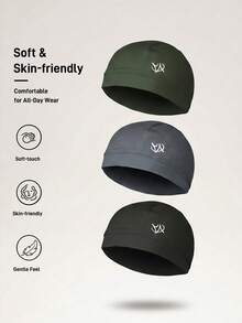 Musion 1/3PCS Breathable Skull Cap, Quick Dry Lightweight Helmet Liner Beanie, Sweat Wicking Cycling Head Cap For Motorcycle Riding, Running & Sports - Multicolor - View 7