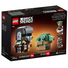 LEGO Building Blocks 75317 The Mandalorian & Yoda Star Wars BrickHeadz Building Set - Clear - View 2