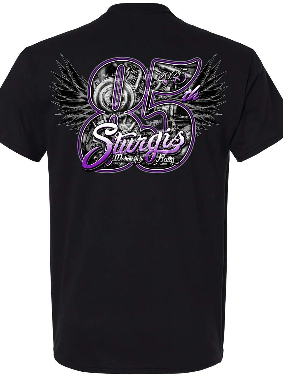 Ladies 2025 Sturgis Motorcycle Rally 85th Wings T-Shirt No - 款式 - 查看 1