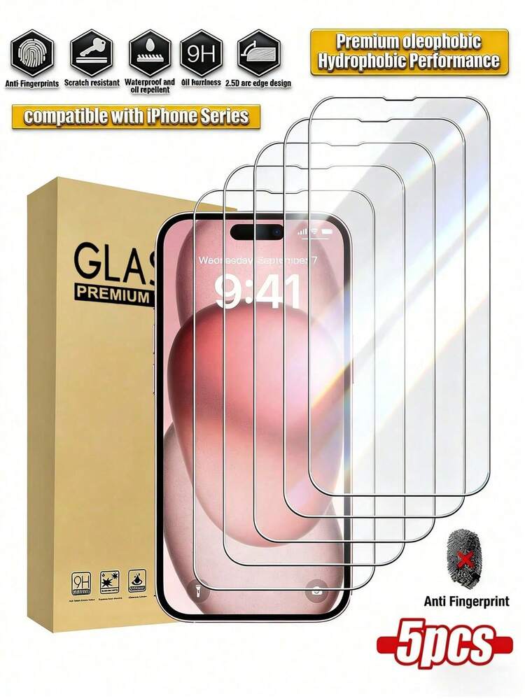 5pcs/Pack, High Definition Clear Tempered Glass Phone Screen Protector, Anti-Scratch Anti-Collision Oleophobic Coating Smooth Touch, Compatible With Apple Devices UItra/18 Promax/18 Pro/18/17e/17 Pro Max/17 Pro/17Air/17/16 Pro Max/16 Pro/16 Plus/16/15 Pro Max/15/14/13/12 And Other Models. - Clear - View 28