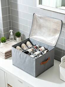 Foldable Under-Bed Shoe Storage Box, Heavy-Duty Washable Oxford Cloth Dust-Proof Container With Transparent Window, Sturdy Handle, Zipper Design, Sock Storage Mesh Bag, Suitable For Sneakers, High Heels, Wardrobe, Space-Saving, College Dorm, Spring Cleaning, Clothing Organization, Home Essential - Multicolor - View 2