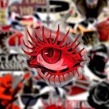Retro Dark Vampire Red Black PET Stickers 50pcs Horror Graphic Decals For Skateboard Journal DIY Craft Decor - 50 PCS - View 6