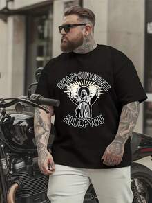 Plus Size Mens White T Shirt  Streetwear 100 Cotton Short Sleeve Disappointments     Wear - 款式 - 查看 1