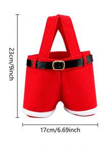 1/2pcs Christmas Candy Bag Santa Claus Pants Gift And Snack Bag With Handle Portable Candy Gift Basket Wedding Gift Packaging - Multicolor - View 10