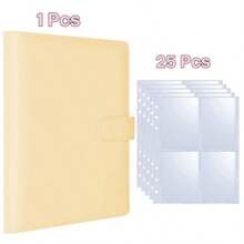 1 Set Premium Multi-Functional A5 Photo Card Album, Minimalist Album Design, Compact & Durable Storage Book, PU Loose-Leaf Notebook Cover, Suitable For Daily Planning & Note-Taking, Office Supplies, Ticket & Card Collection Album - Multicolor - View 13