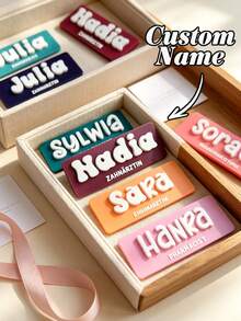 Personalized Pin Badge, Customized Name Tag, Customizable Text/Name, Suitable For Students, Nurses, Teachers And Professionals, Ideal For Back To School, Hospital And Office Settings, Can Be Worn On Uniforms - Multicolor - View 3
