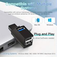 Multifunction USB 3.0 Hub Mini Splitter 1 To 3 High Speed USB 2.0 Adapter, With Chain/Laptop USB Flash Drive Card Reader - View 7