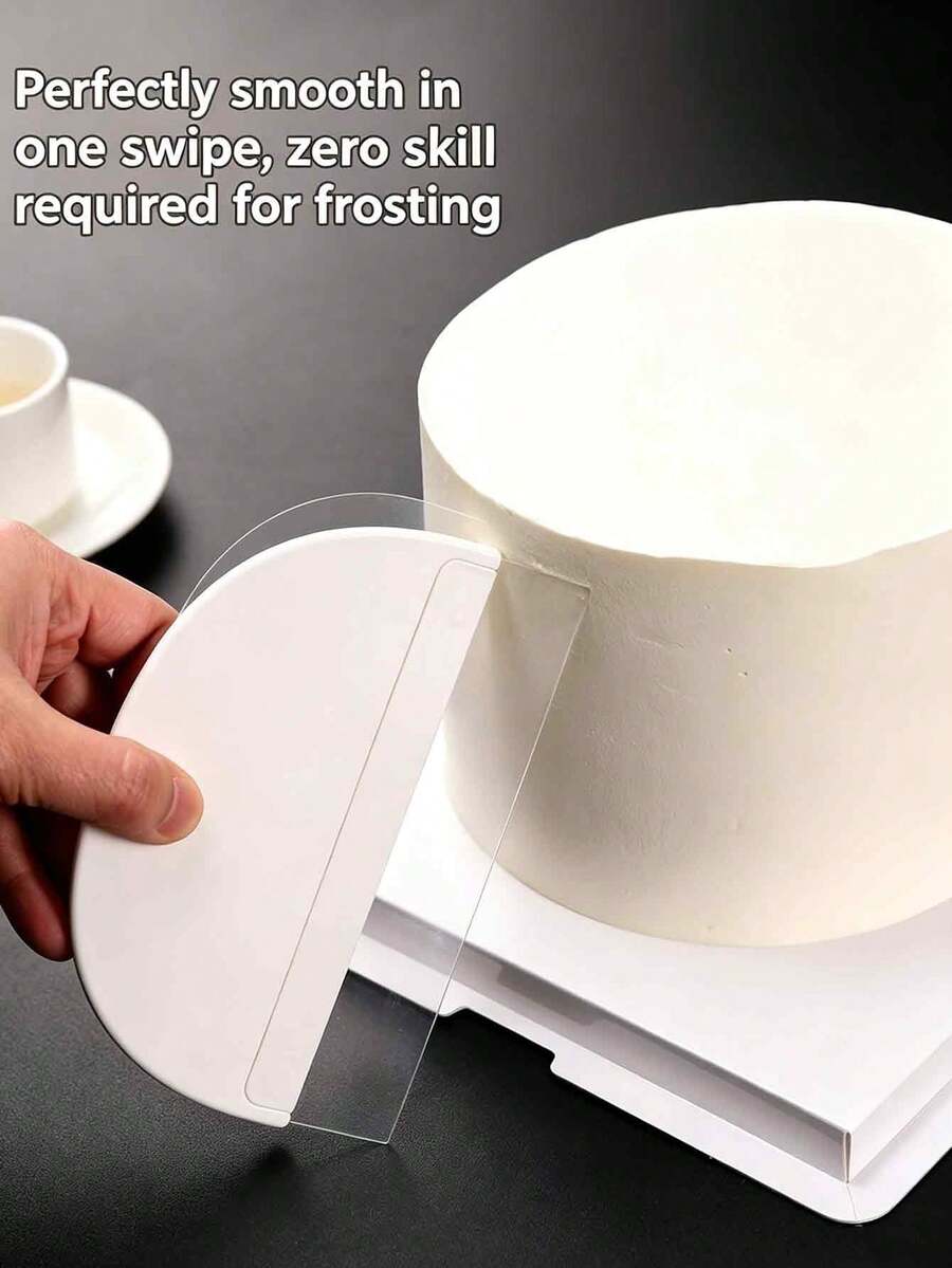 1/2pcs Cake Frosting Scraper, Flexible Butter Spatula, Create Perfect Smooth Cream Effect Without Skill, Comfortable Grip, Reusable, Suitable For Home Bakers And Cake Lovers - Multicolor - View 1