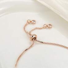 1pc Personalized Hip-Hop Versatile Colorful Zirconia Turtle Copper Cute Bracelet For Women, Suitable For Daily Wear And Festivals - Rose Gold - View 5