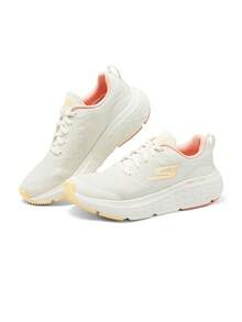 Skechers Women's MAX CUSHIONING Breathable Mesh Thick Sole Lightweight Cushioned Running Shoes - White Pink - View 1