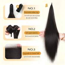 Magic Wand Ponytail Hair Extension For Women, Low Ponytail Long Straight Hair, Big Wavy Curly Hair, Natural Ponytail Short Braid Hair Accessory - Coffee Brown - View 4