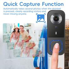 Kamera Bel Pintu Video 4,5 inci dengan Monitor, Audio Dua Arah, Fitur Bangunkan Dua Arah, Penglihatan Malam, Tahan Air IP68, Telepon Pintu Video Pintar Walkie-Talkie dengan Layar HD 1080P Sudut Lebar 170°, Tanpa Langganan - View 6