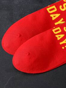 1 Pair Whimsical & Funny French Fries Shaped Mid-Calf Casual Socks, Gift For Men/Women, Creative Realistic French Fries Design, Unique Gift Item, Suitable For Christmas/Halloween/Day Of The Dead/Labor Day/St. Patrick's Day/Father's Day/Easter Gifts, Suitable For Home Relaxation/Family Gathering/Short Trip/Theme Party/Friends & Family Birthday/Couple Anniversary/Date Outing Gifts - Multicolor - View 9