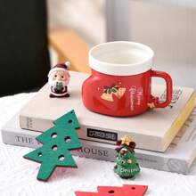 1pc/5pcs 300ml Ceramic Mug, Christmas Boot Shape With Reindeer Print, Suitable For Home Use, Holiday Decoration And Christmas Gift - Multi-color - Christmas Stocking Mug - View 8