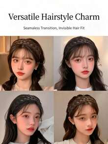 女款配件，迷你時尚全方位編織扭轉髮箍，創意設計，適合四季，女性禮物，適用於派對、情人節、母親節及其他禮物，也適合日常穿著、約會、度假，(1件) - 1件 棕黑色 - 查看 10