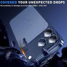 Yezodawee 相機鏡頭保護貼，適用於 iPhone 18 Pro Max 17 Pro Max - [防碎] [強黏性] [相容手機殼] 金屬後置相機螢幕保護貼 (藍色) - 藍色 - 查看 6