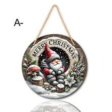 Exquisite Vintage Wooden Christmas Hanging Signs With Santa, Cow, Snowman, Suitable For Entryway, Hallway, Wall Decor, Home Christmas Decoration, Great Gift Idea, 2D Flat - Hanging Ornament - View 20
