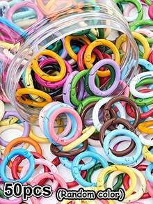 10/20/30/50/100/200pcs Random Color Zinc Alloy Spring O-Ring - Durable Metal Quick Release Round Painted Buckle, Baked Paint Craft, Suitable For DIY Keychain, Strap, Dog Leash, Outdoor Climbing Buckle, Wallet And Other Multi-Functional Buckles, Easy To Open And Close, Secure And Firm, Smooth Surface, With Accessories, Rich Colors - Multicolor - View 15