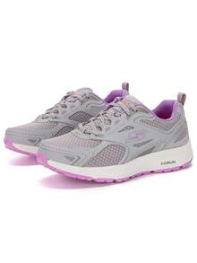 Skechers Women's GO RUN Breathable Mesh Cushioned Durable Non-Slip Running Shoes - Gray Purple - View 1
