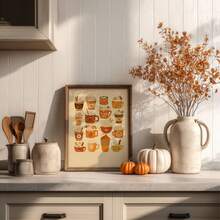 1pc Frameless Cartoon Pumpkin Spice Latte Wall Art Dorm Gift - Multi-color - View 4