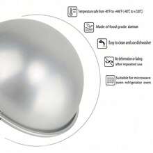 1/2 Half Sphere Cake Mold (4/8 Inch), Semi-Circular Baking Pan, Aluminum Non-Stick, Heat-Resistant And Easy Release, For Oven Baking Basketball Cake, Soccer Cake And 3D Spherical Cake, Essential Kitchen Tool For Christmas - Hemispherical Mold - View 6