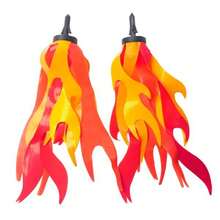 1 Pair Bicycle Flame Streamers, Scooter Tassel Streamers, Colorful Handlebar Decoration, Perfect For Outdoor Cycling And Bicycle Decoration, Birthday Party Gift - Multicolor - View 8