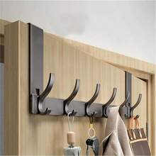 Over-The-Door Hook Heavy Duty Door Rack Suitable For Coats, Bathrobes, Hats, Clothing, Towels Bathroom Storage No-Drill Towel Rack Coat Rack - Black - View 8