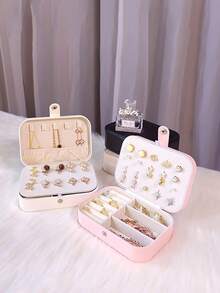 Premium Exquisite Anti-Oxidation Travel Portable Large Capacity Jewelry Storage Box, Mini Travel Case Style Display Storage Box, Can Store Earrings, Rings, Necklaces, Bracelets And Bangles, Compact And Lightweight, Soft Lining Protects Jewelry From Wear And Tear, Dust-Proof And Moisture-Proof Keeps Jewelry Shiny And New, Suitable For Home Storage And Short-Distance Travel - Multicolor - View 9
