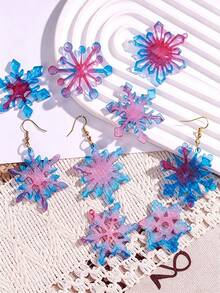 Christmas Silicone Snowflake Mold, Christmas Molds With Hole, Resin Molds, DIY Soft Pottery Clay Drop Glue Decorative Mold, Hand Decorative Art Tools - Snowflake Pendant Mold - View 4