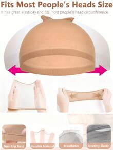 Ultra Thin Breathable Nylon Wig Caps, Stretch Sheer Stocking Wig Liner Caps With Wide Elastic Band, Hair Net Caps For Women Wig Installation Cosplay - Multi-color - View 6