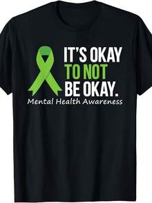 Its Okay To Not Be Okay Shirt Mental Health Awareness Ribbon T-Shirt - 款式 - 查看 1