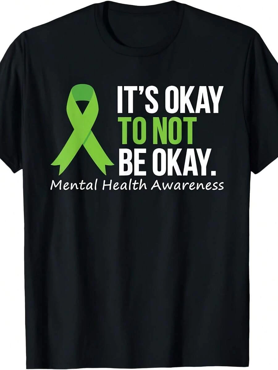 Its Okay To Not Be Okay Shirt Mental Health Awareness Ribbon T-Shirt - 款式 - 查看 1
