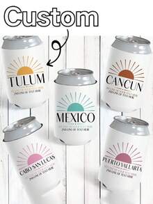 Custom Beverage Insulated Sleeve, Personalized Beer Cooler Sleeve, Can Print Logo Pattern And Text, Wedding Bulk Customized Insulated Can Sleeve - Multicolor - View 2