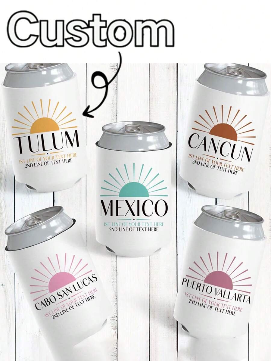 Custom Beverage Insulated Sleeve, Personalized Beer Cooler Sleeve, Can Print Logo Pattern And Text, Wedding Bulk Customized Insulated Can Sleeve